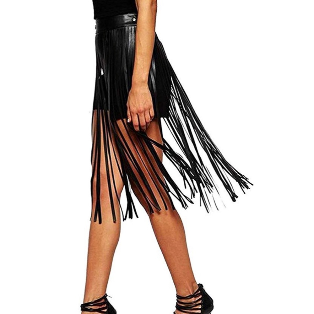 Women’s tassel leather shirt